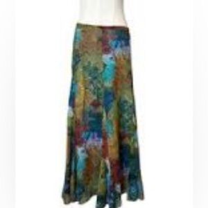 Flowing Coldwater Creek Silk Lined Skirt Side Zip Size XS